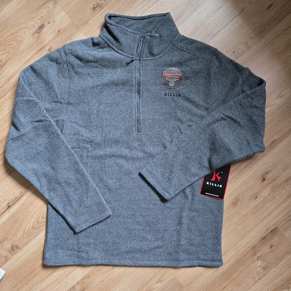 New With The Tags Killik Long SleeveGray Men's 1/4 Quarter Zip Pulliver Large